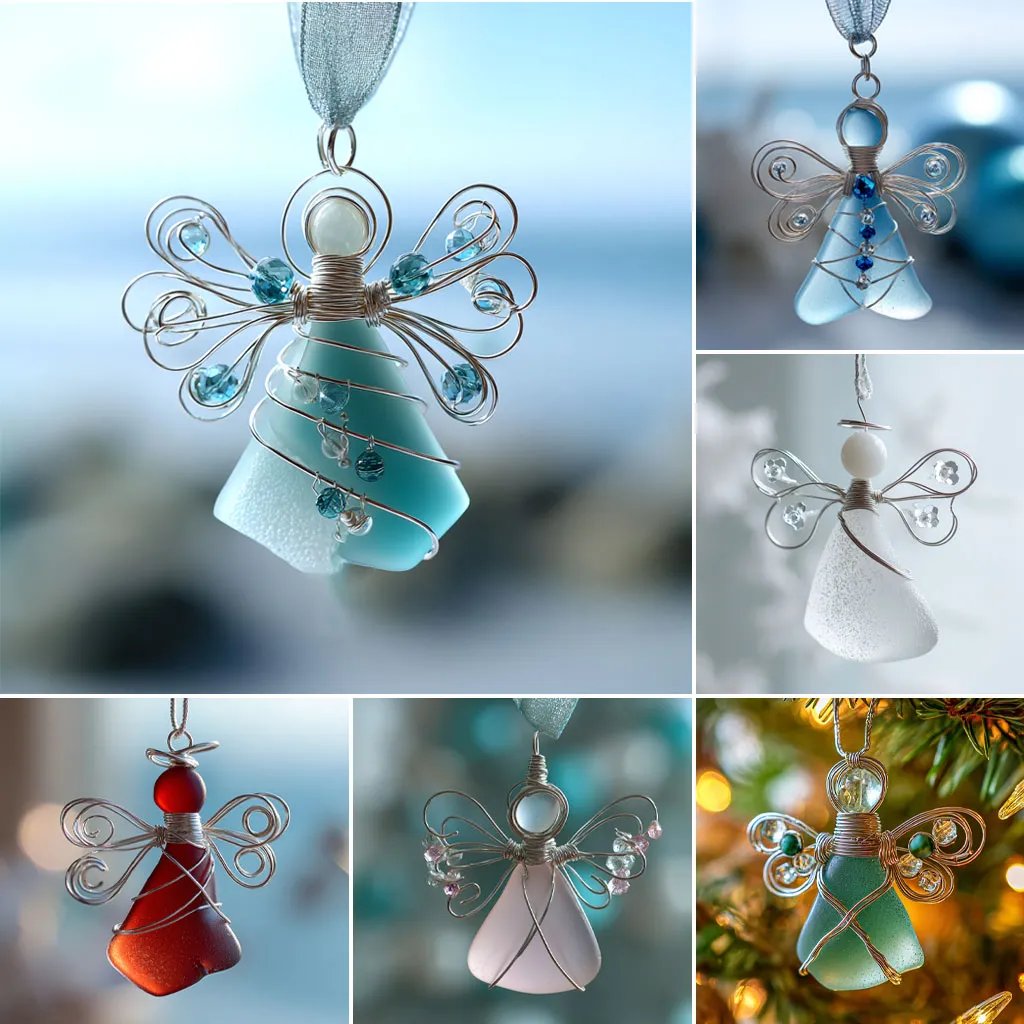 LAST DAY 49% OFF🌊Handmade Sea Glass Angel Ornament(Buy 4 Free Shipping Now)