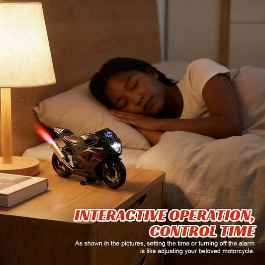 🏍️ Realistic Motorcycle Digital Alarm Clock 🏁✨