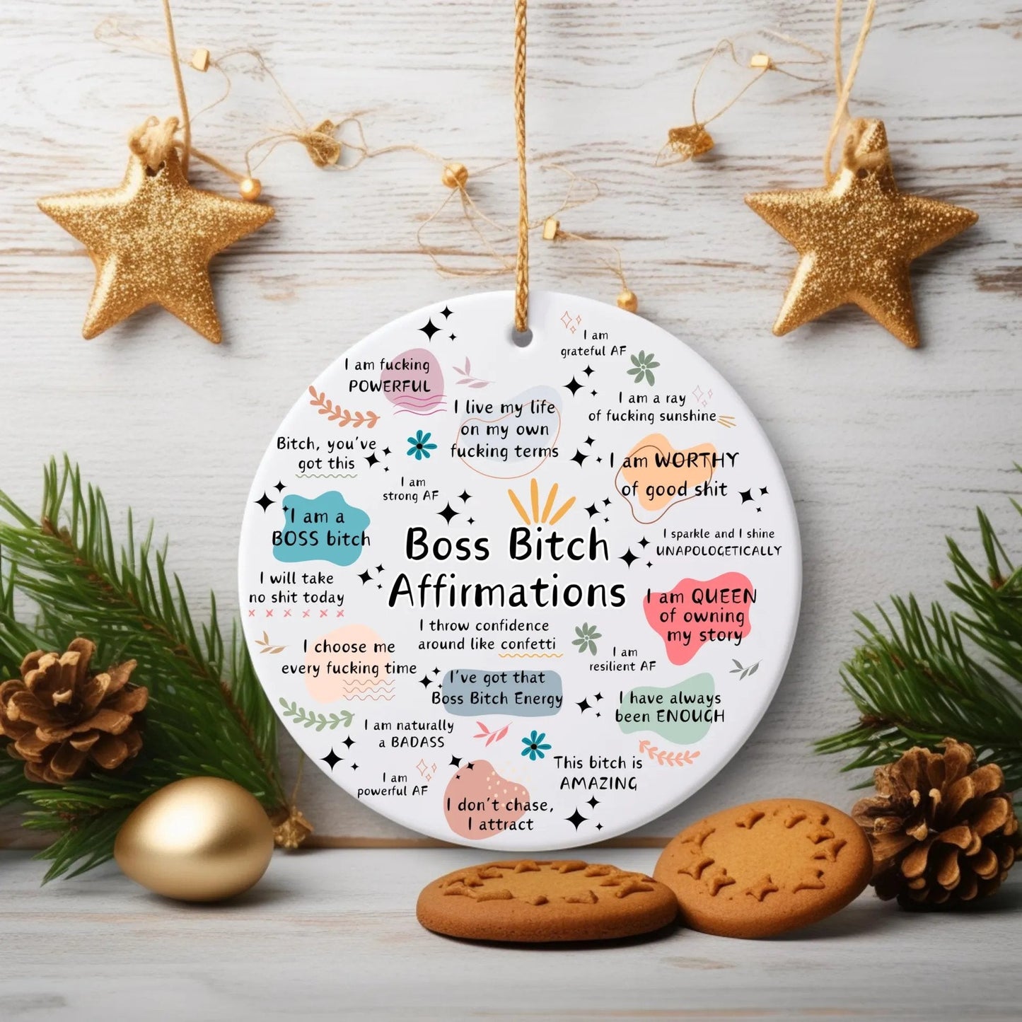 🎁Boss Bitch Affirmations Holiday Decor