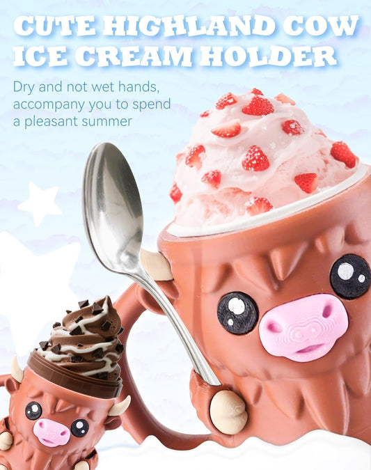 Highland beef ice cream cup holder
