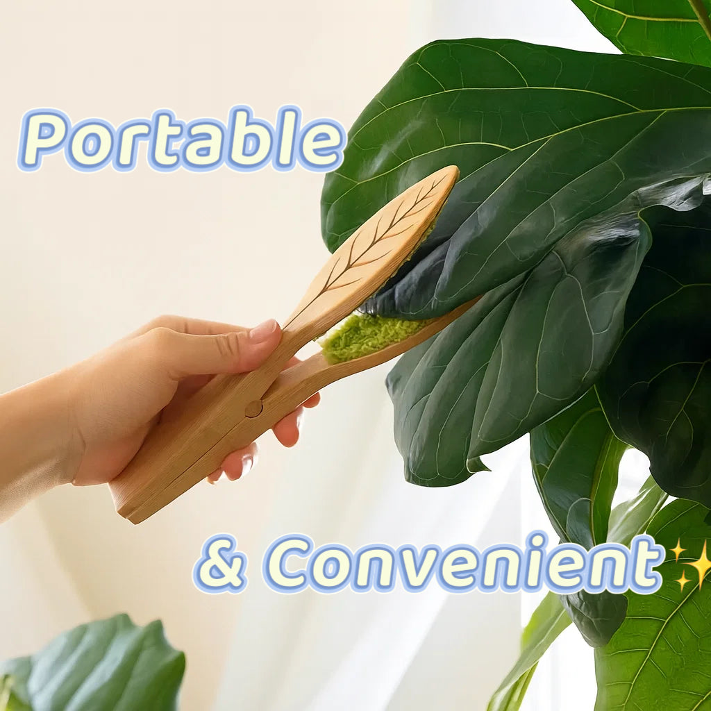 🍃 Creative Wooden Leaf Cleaning Tool Set