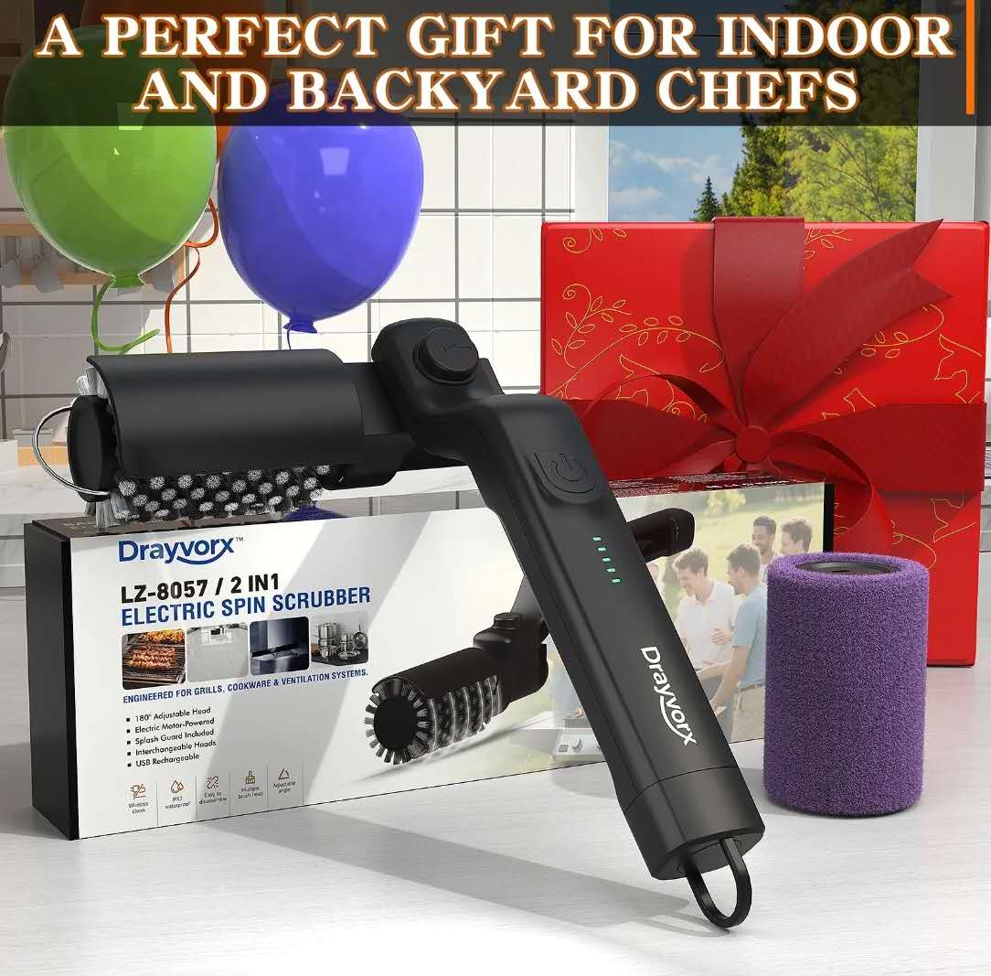 2-in-1 Electric Grill Spin Scrubber
