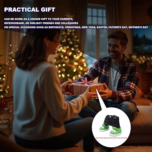 Game controller stand in the shape of a shoe.