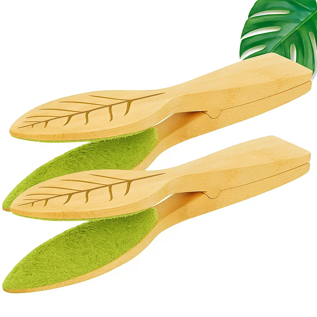 🍃 Creative Wooden Leaf Cleaning Tool Set