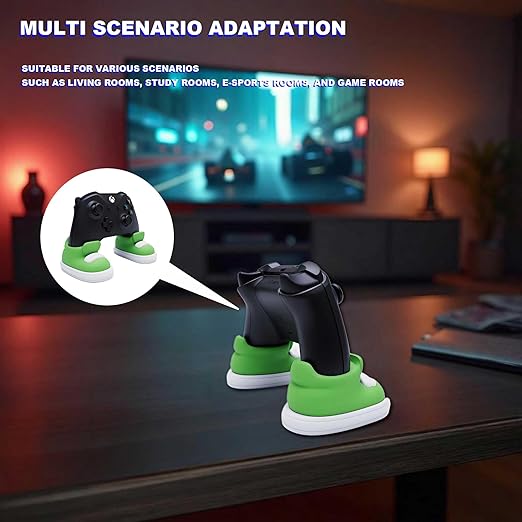 Game controller stand in the shape of a shoe.