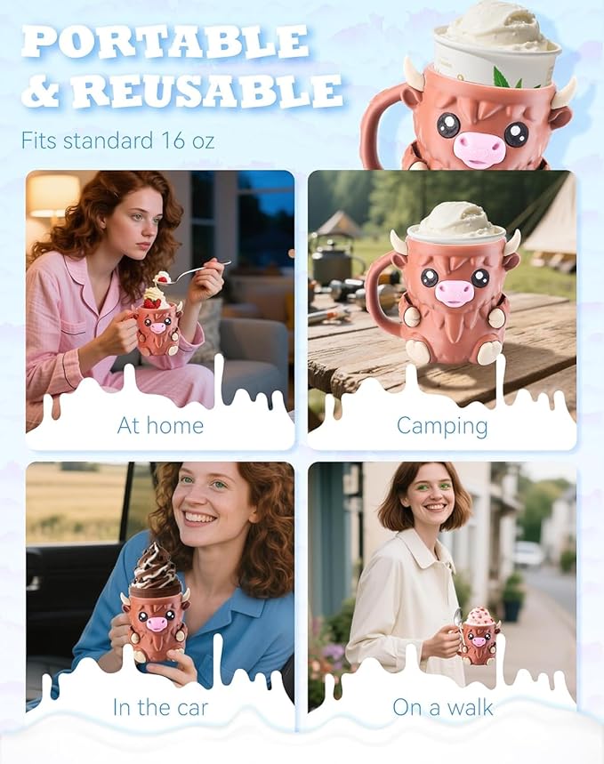 Highland beef ice cream cup holder