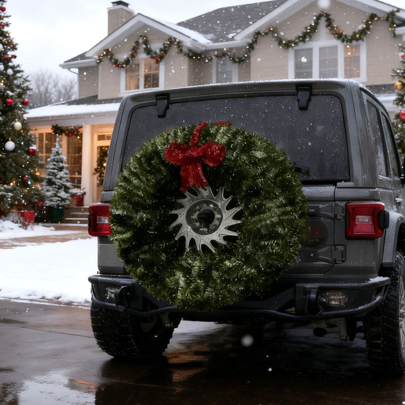 🎄 Christmas Car Tire Wreath – Bring the Holiday Spirit Wherever You Go! 🎄